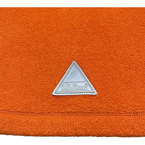 Vintage LL Bean Orange Fleece Vest Mens Womens XL Orange Full Zip Sleeveless - Picture 8 of 8