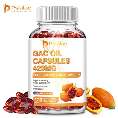 Gac-Öl 420mg – Beta-Carotin, Lycopin, Alpha-Tocopherol, DHA – Sehgesundheit - Bild 1 von 4
