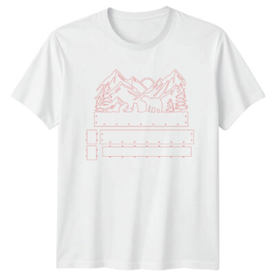 Bears Family Mountain Scene Herren T-Shirt Damen Tee Grafik Unisex Oberteil