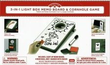 3 in 1 Light Up LED box memo board & cornhole game 