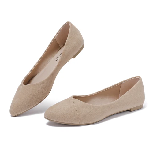Damen-Ballerinas klassische runde Zehenpartie Anzugschuhe lässig bequem - Bild 16 von 32