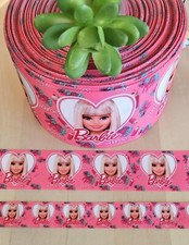 7/8, 1.5  3" 1 YD Barbie Grosgrain Ribbon Barbie Doll Hearts Hair Bow Ribbon