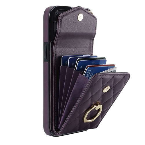 Handy Credit Card Slots Wallet Grid Leather Ring Case Cover For Apple iPhone - Picture 51 of 65