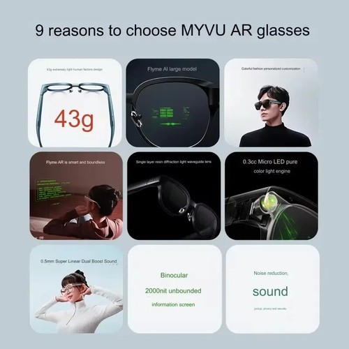 Gafas TO AU MEIZU MYVU AR: indicador AI de 6 longitudes, navegación para bicicleta, 43 g ultraligero - Imagen 11 de 14
