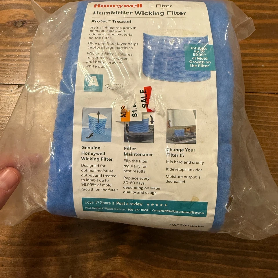 Filtro de substituição umidificador Honeywell pacote com 3 absorventes HAC504 NOVO - Imagem 2 de 4