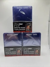 Ultra Pro 3X4 WHITE Rookie 35pt Toploaders 3 Packs of 25 for Standard Cards