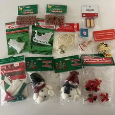 Vintage Christmas Ornaments Lot Of 12 NOS Variety Assorted Holiday