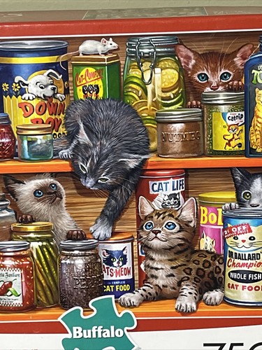 Buffalo Games Cats Spice Rack Kittens 750 pc Jigsaw Puzzle 24" x 18" - Picture 2 of 3