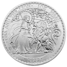 UNA AND THE LION 2022 1 Pound 1 oz Pure Silver BU Coin - St. Helena