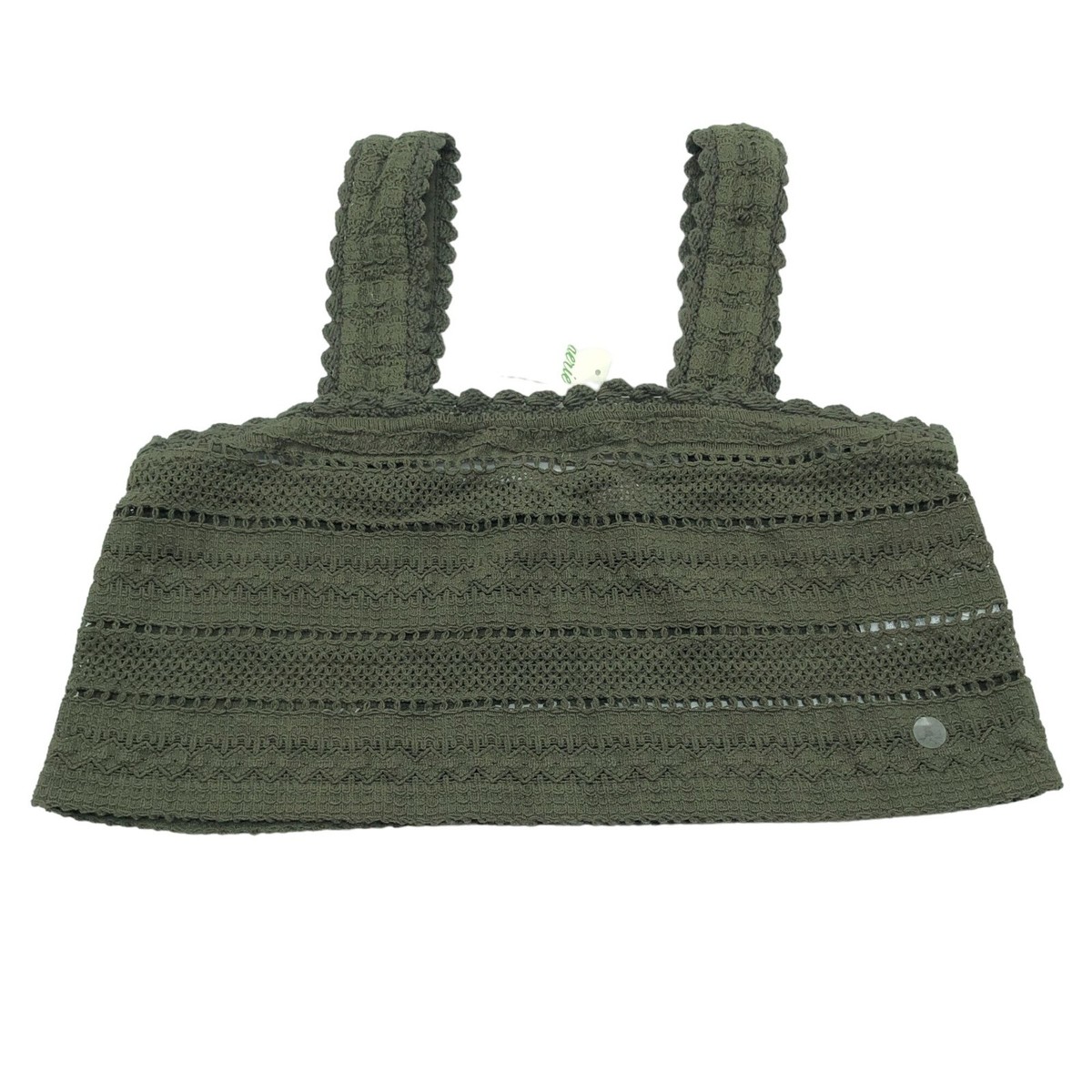 Aerie Womens Crop Tank Top Crochet Olive Green S | eBay