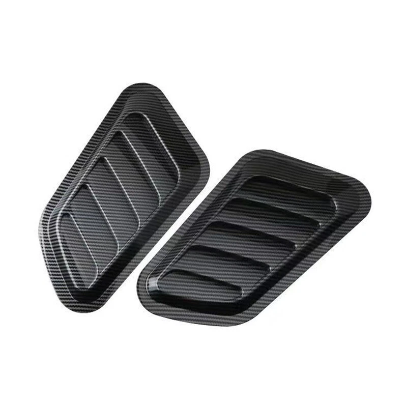 2 peças de fibra de carbono capô afinação carro entrada fluxo de ar decoração capô colher adesivo - Imagem 3 de 4