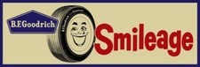 BF Goodrich Tires, Smileage Theme New Metal Sign: 6" x 18" Long - Ships Free