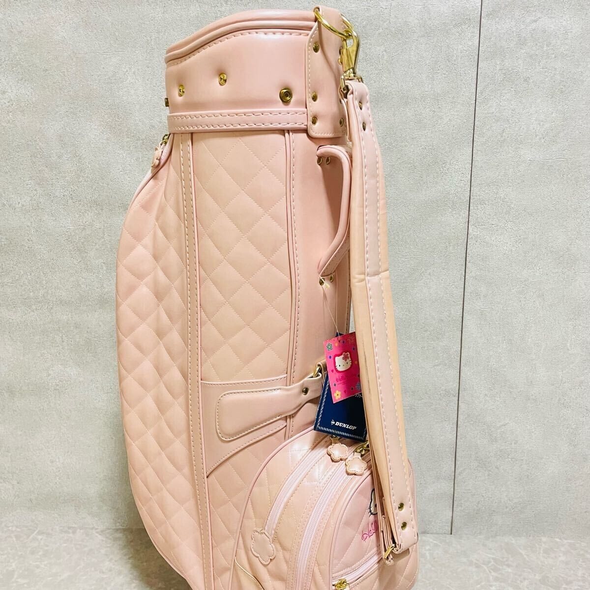 新品未使用 廃盤 DUNLOP ハローキティ キャディバッグ ピンク サンリオ ハローキティ ゴルフ キャディバッグ ピンク キルト ダンロップ