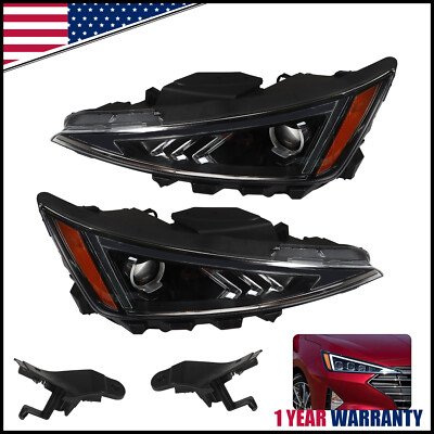 For 2019 2020 Hyundai Elantra Halogen Headlight Headlamp Assembly Right Left 2pc