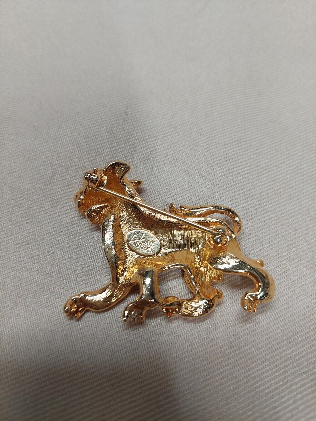 JOAN RIVERS Vintage Enamel Lion Pin Brooch Gold T… - image 2