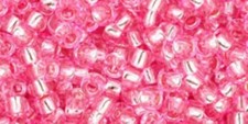 8/0, Toho Seed Beads, 38, Silver Lined PINK, 10 grams, TR-08-38