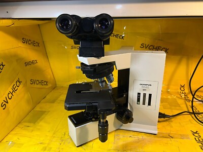 Olympus BX40F-3 Microscope LOADED FILTERS/LIGHT/4 OBJECTIVES STAGE