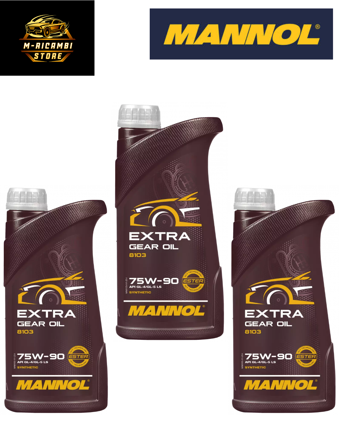 Mannol Extra Gear Olio per ingranaggi 75W-90 GL-4/GL-5 LS 3x1 Litri