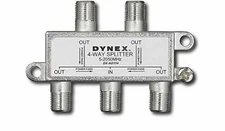 NEW Dynex DX-HZ705 4-Way Coaxial Cable Coax Splitter satellite antenna 5-2050MHZ