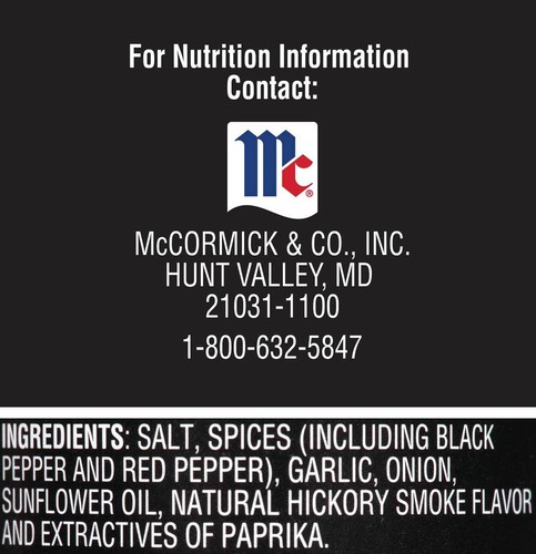 McCormick Smoky Montreal Steak Seasoning Grill Mates - 3.4 Oz - Pack of 6 - Picture 2 of 2