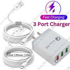 For iPhone 14 13 12 11 8 Power Adapter Block QC Fast Charger USB Charging Cable