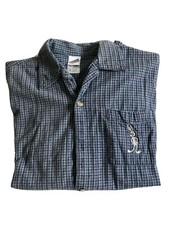 Warner Brothers Studio Store Bugs Bunny Short Sleeve Button Shirt men's XL blue