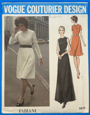 Vogue Couturier Design Pattern 2675 Fabiani Formal Dress 12/34 1970's VTG UNCUT