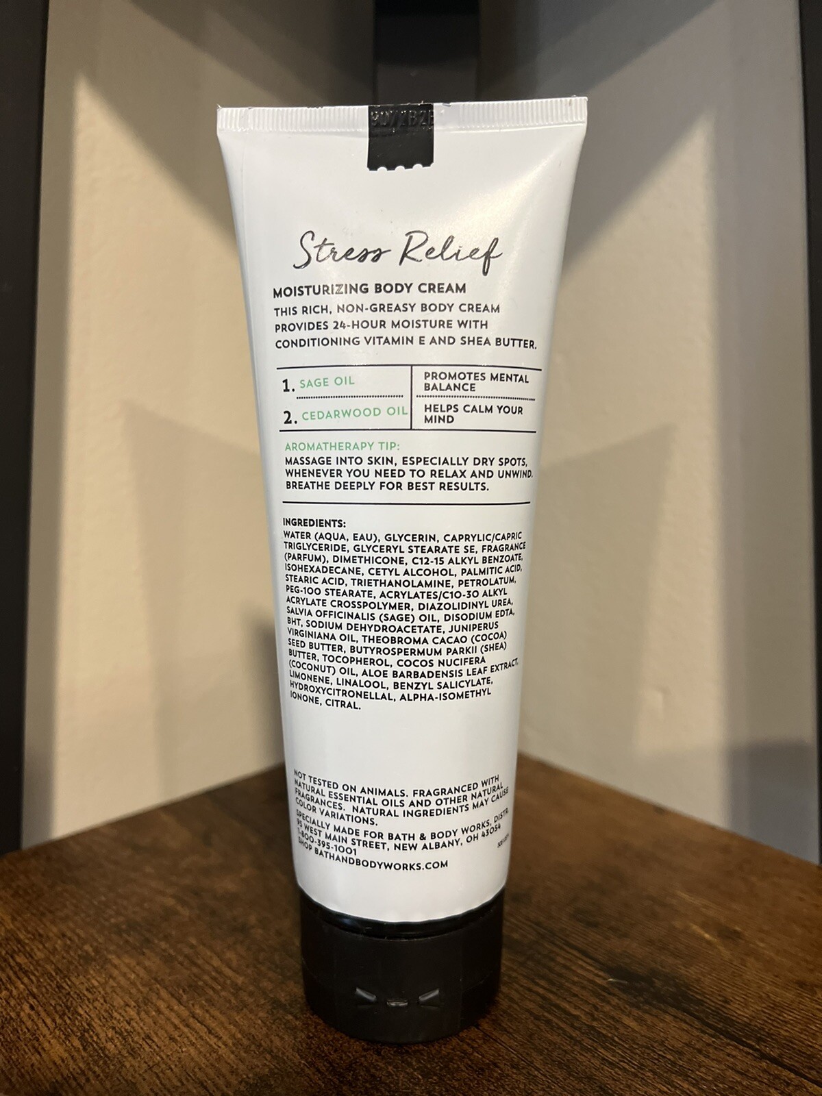 Bath & Body Works STRESS RELIEF Sage Cedarwood 8oz Cream with Essential