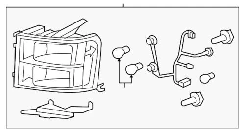 Genuine GM 2007-2013 Chevrolet GMC Silverado 1500 HD Lens And Housing 19329414