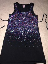 Justice girls size 10 dress fancy Multi Color Sequin sparkles Sleeveless