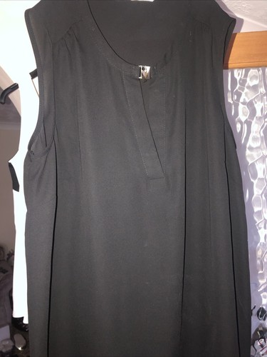 Black Sleeveless Dressy Top Size 14 Stylish & Elegant Item Sheer Chiffon Look!