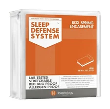 HOSPITOLOGY PRODUCTS Box Spring Encasement - Zippered Bed Bug Dust Mite Proof...