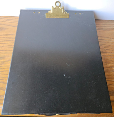 CLIP CADDIE #35. BLACK CLIP BOARD / INTERNAL STORAGE. BY ROBINSON MADE IN U.S.A.