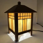 Vintage Tiffany Mission-Style Stained Glass Accent Table Lamp