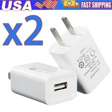 2 PCS Universal 5V 1A US Plug USB AC Wall Charger Power Adapter For Smart Phone