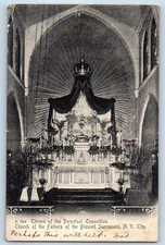 1906 New York City Postcard Throne Perpetual Exposition Church Fathers Blessed