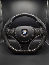 BMW E8X & E9X Carbon Fiber Steering Wheel hydrodipped - OEM BASE