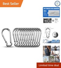 Waterproof Rust-Proof 1.57" Carabiner Clips - Heavy Duty Snap Hooks for Travel