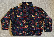 Vintage 90s LL Bean Snap T Fleece Jacket Azte...
