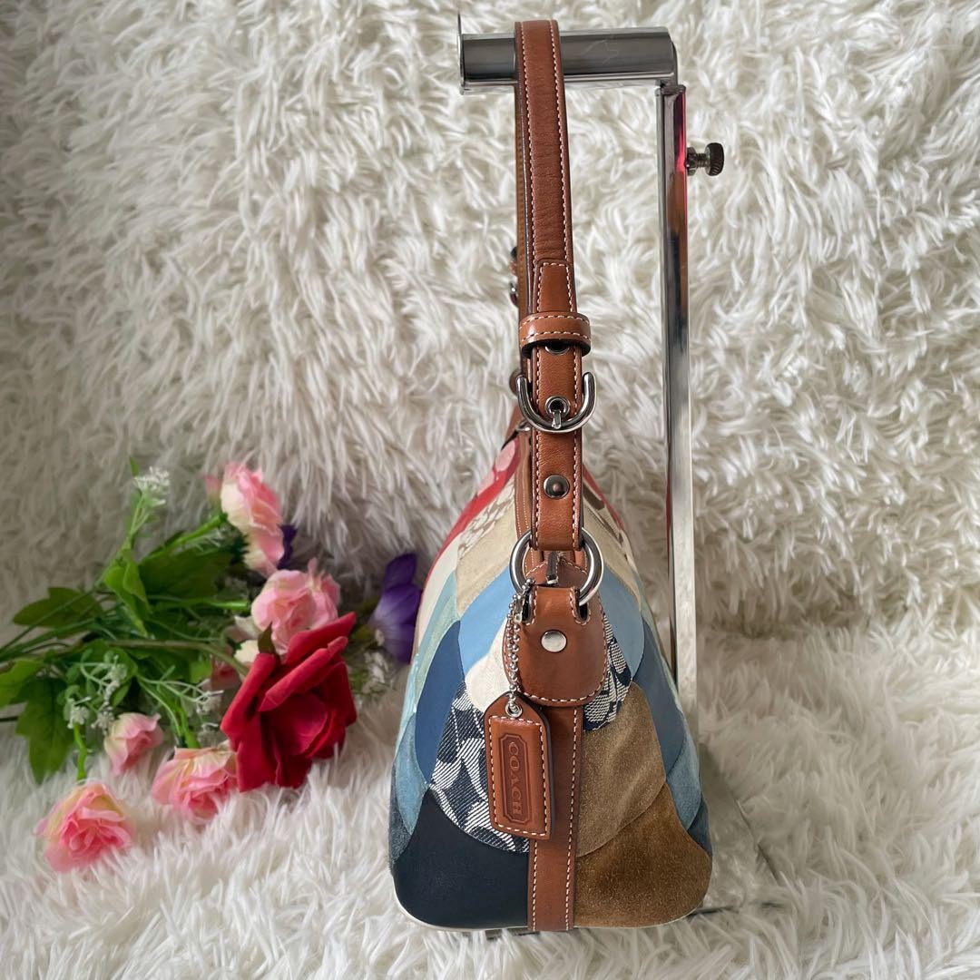 COACH Patchwork Canvas Leather Suede Shoulder Acc… - image 22