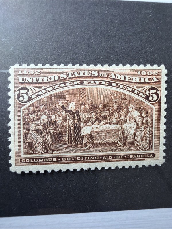 US Stamp Scott 234 Columbian 1893  MNH OG Excellent Spacing!