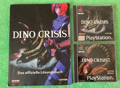 Dino Crisis 1 und 2 + Lösungsbuch Sony Playstation 1 Ps1  gut bis sehr gut  