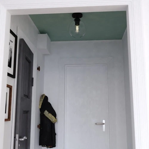 Vaxcel Lighting C0304 Marshall 8"W Semi-Flush Globe Ceiling - Black - Picture 7 of 12