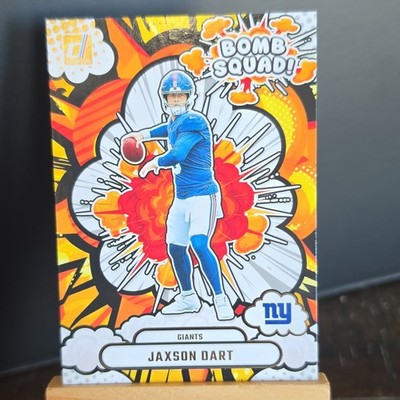 2025 Panini Donruss Jaxson Dart Bomb Squad! Rookie Insert Giants #BS-JDT