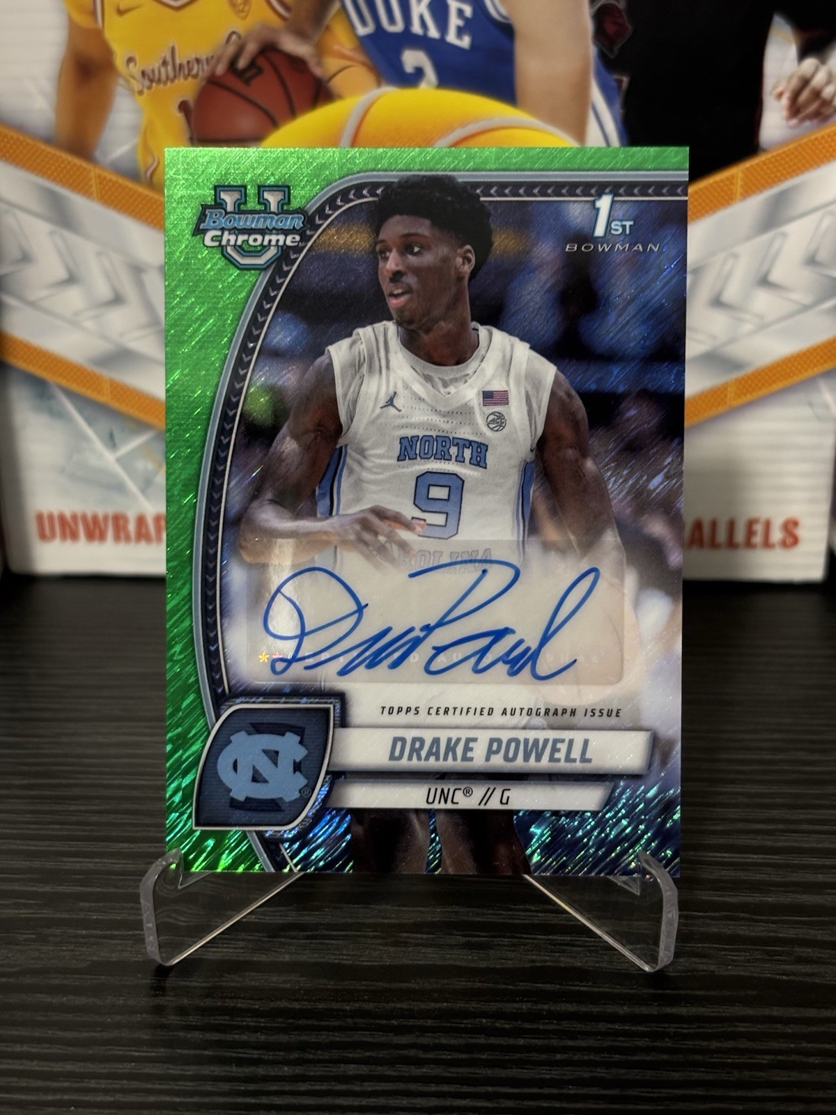 2024-25 Bowman U Chrome Drake Powell Green Shimmer Auto #69