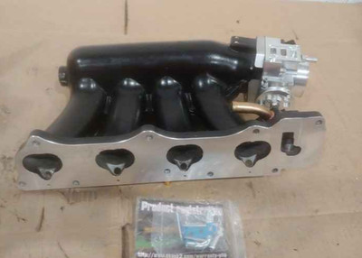 Black Intake Manifold + Silver Throttle Body For K-Series K20 K24 K24A2 K20Z3