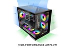 S6 Gaming Micro-ATX PC Case, Panoramic Tempered Glass Dual Chamber Back-Connect — photo 4