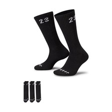 ADULT UNISEX JORDAN CREW SOCKS 3 PAIRS BLACK/WHITE DA5718-010-SIZE M