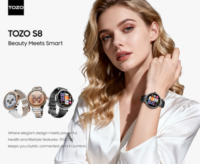 #ad #ad TOZO S8 1.32quot; AMOLED Touch Screen Sport Health Tracker Ladies Smart Watch $59.99