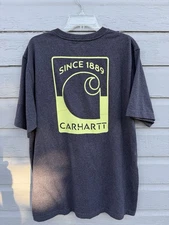 Carhartt Loose Fit Men’s LARGE Dark Grey Short Sleeve Crew Neck Pocket T-Shirt
